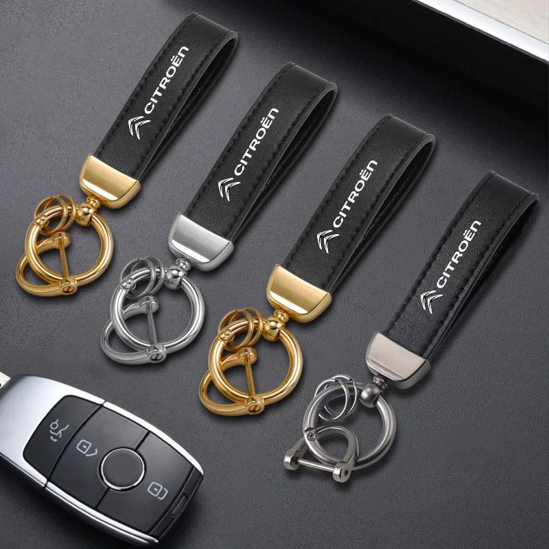 Auto Schlüsselanhänger Ringe Leder Emblem Schlüsselanhänger Auto Schlüsselanhänger für Citroen C1 DS3 C2 C3 Vts C4 Saxo C4L C5 C6 C8 Xsara C3-XR Picasso