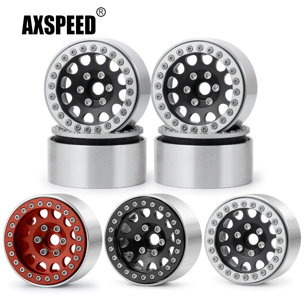 

AXSPEED 4Pcs CNC Metal 1.9inch Beadlock Wheel Rims Hubs 30mm for Axial SCX10 TRX-4 TRX4 1/10 RC Rock Crawler Car Parts