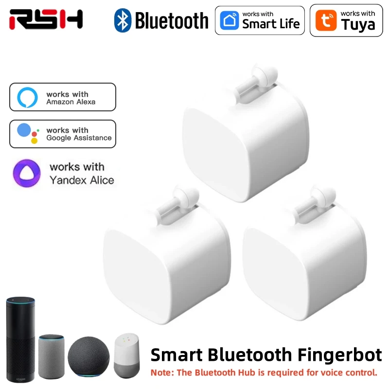 

RSH Tuya Bluetooth Finger Robot Switch Button Pusher Smart Life APP Fingerbot Arms Wireless Switch Bot APP Control Pusher USB