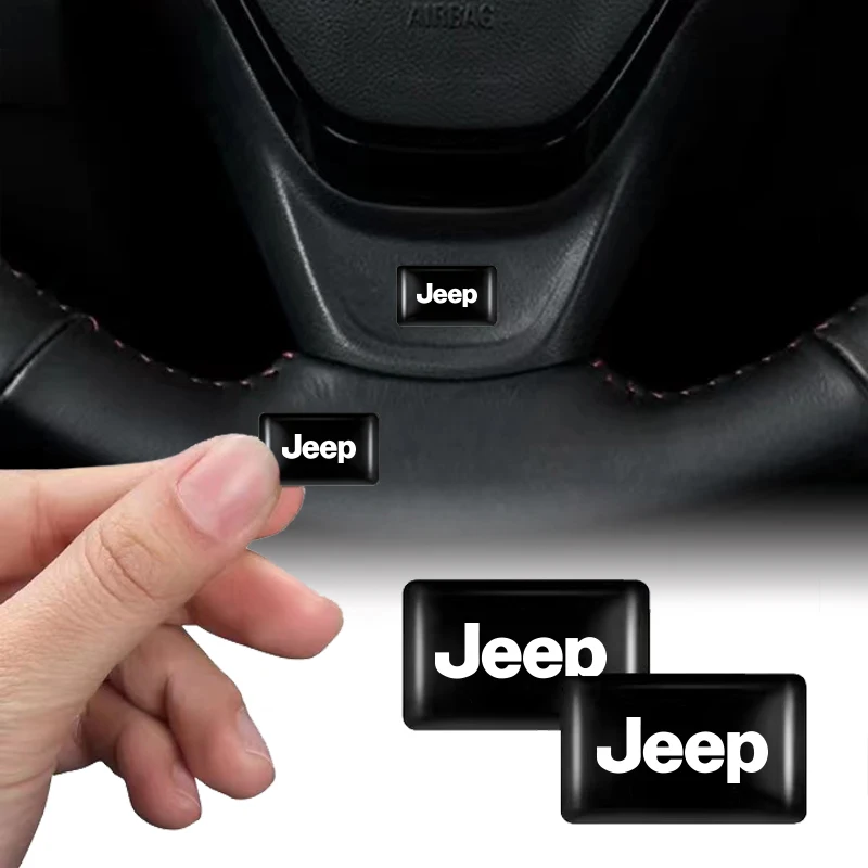 10Pcs 3D Car Styling Steering Wheel Sticker Accessories For Jeep Renegade Wrangler JL JK Gladiator Grand Liberty Rubicon Willys