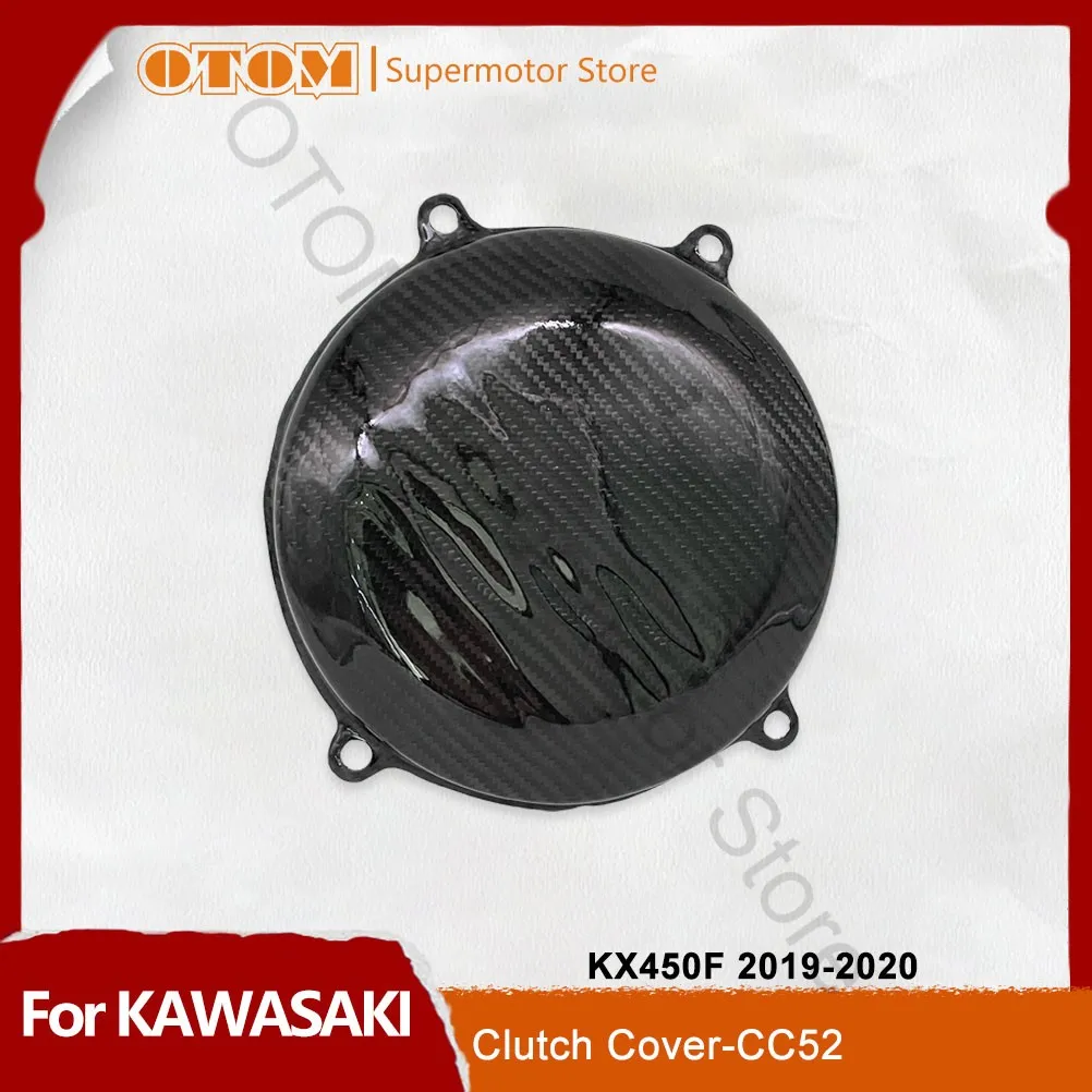 

2019-2020 Motorcycle Clutch Cover Guard Carbon Fiber Engine Protector For KAWASAKI KX450F Off-road Pit Dirt Bike Accessories
