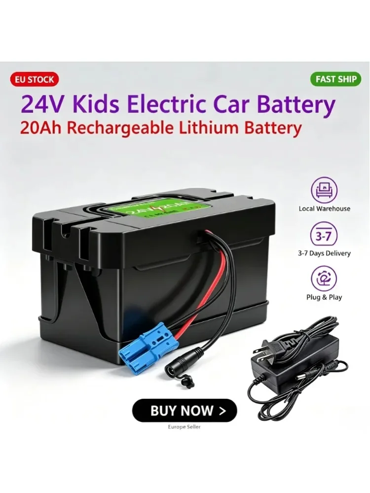 24V 20Ah wiederaufladbare Lithium-Batterie mit langer Lebensdauer 29,4V Kinder-Elektrofahrzeug-Batterie
