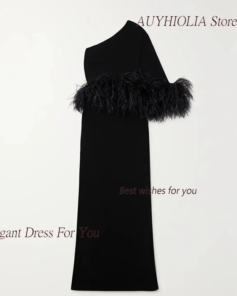 Luxury Evening Dress For Sexy Women 정장원피스 Vestidos de festa Elegant 100% Real Ostrich Feathers One-Shoulder Cocktail Prom Gown