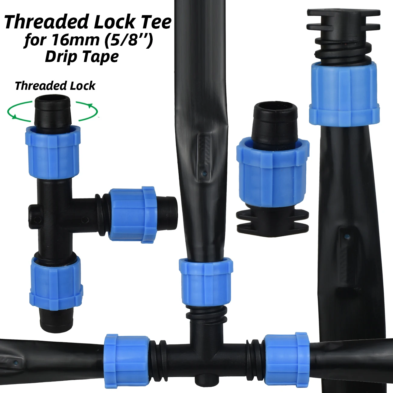 KESLA-Bande d\'irrigation goutte à goutte, 10 pièces, 16mm, 5/8 pouces, raccord de tuyau, avec verrouillage fileté, pour système d\'arrosage de