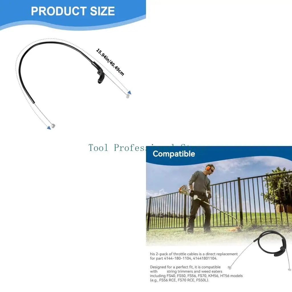 57QF Plastic Lawn Mower Throttle Cable 4144 180 1104 For HT56 FS56RCE,FS70RCE,FS50L Mowers Easy Installation And Long Lasting