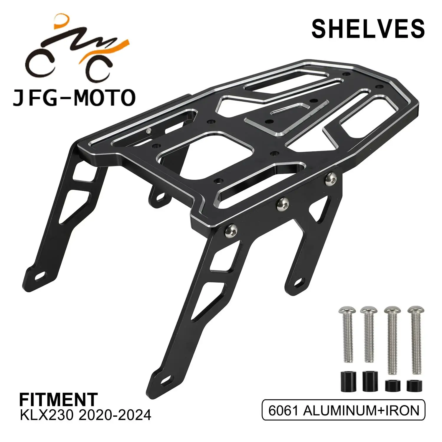 

Motocycles Accessories Rear Luggage Rack Shelf Bracket Iron Black Cargo Rack For KLX230 KLX 230 2020-2024 Dirt Pit Bike Parts