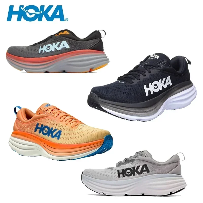 HOKA Bondi 8 Original Sport Running Shoes Breathable Cushioning Road Runs Shoes Men Sport Shoes Lifestyle Outdoor Sneaker Women