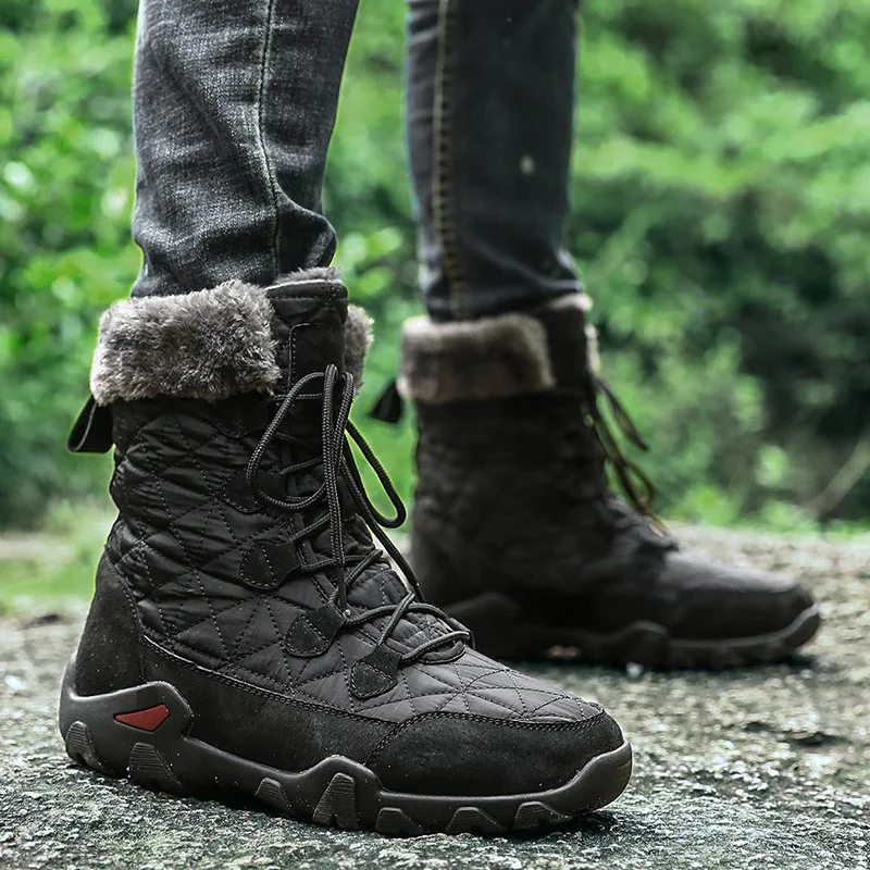 Large Size Winter Outdoor Large Cotton Northeast Snow Boots, High Top Men's High Tube With Plush Insulation,men fashion boots