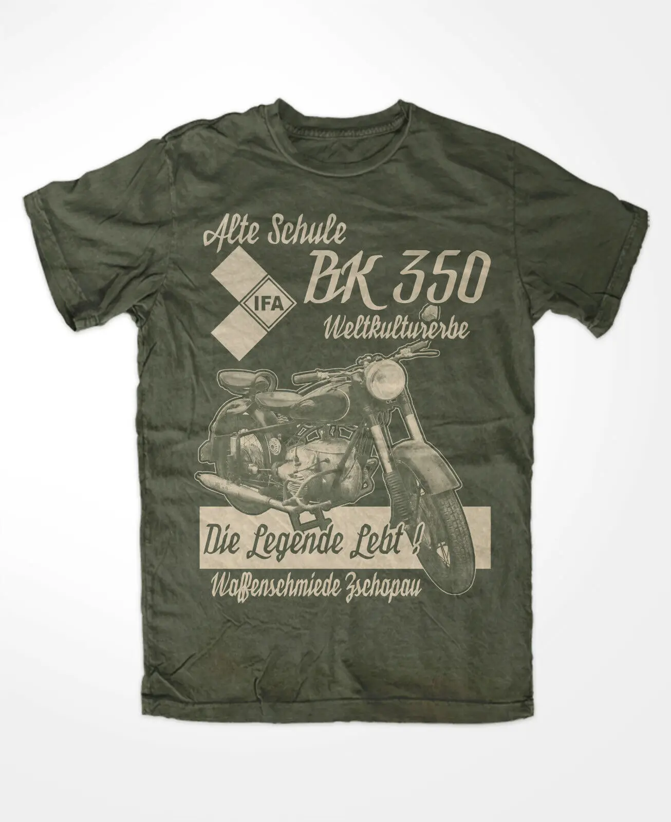 IFA BK 350 Zschopau T-Shirt OLIV cult S50 GDR EASTKULT IFA VEB motorcycle Simson