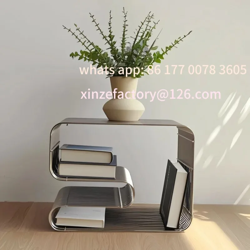 

Customizable Coffee Table Living Room Furniture Sleek Side Table Minimalist Storage for Magazines and Books
