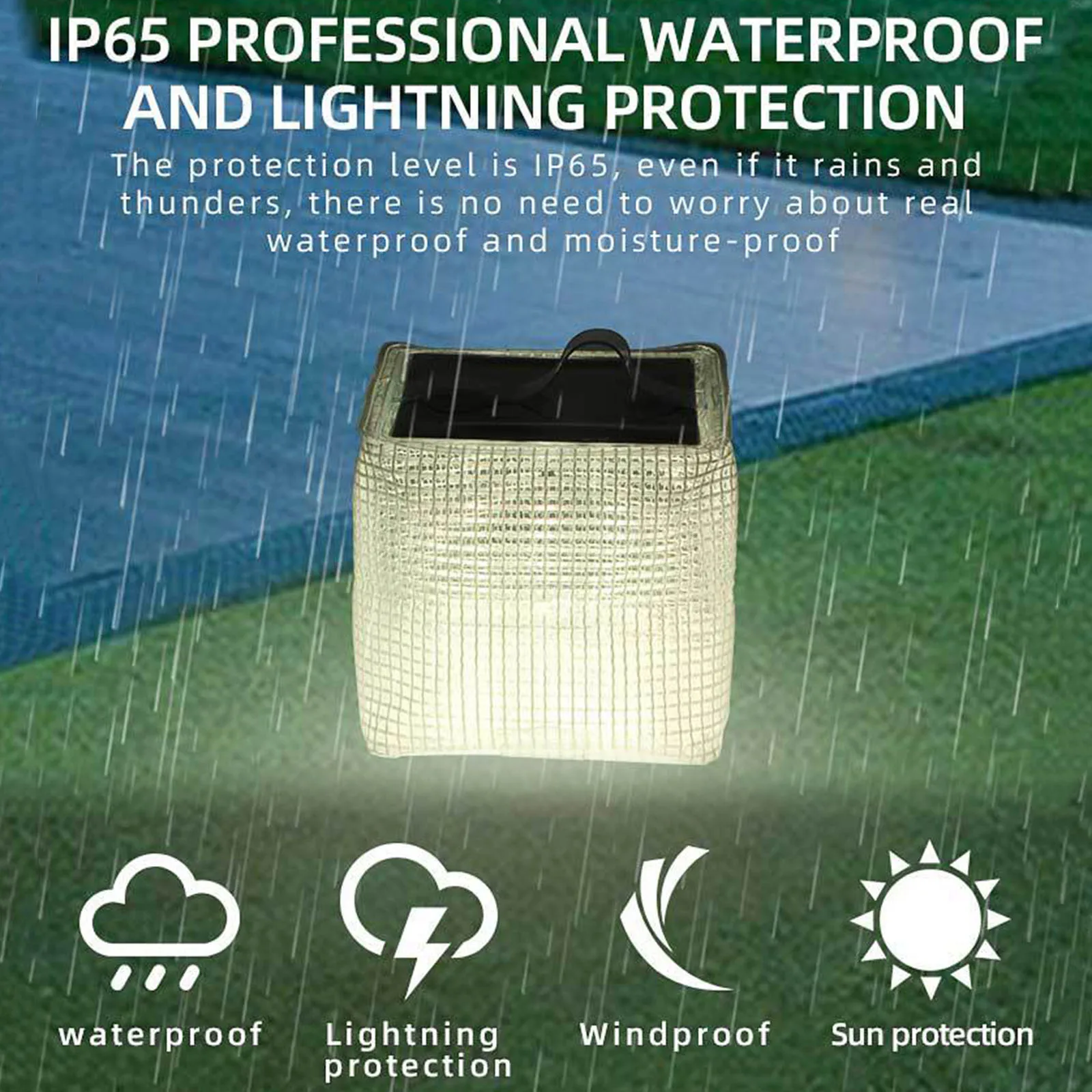 Collapsible LED Lantern Camping Light IP55 Waterproof Solar Powered 4 Dimming