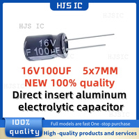 30-50-100PCS NEW 100% quality 16V100UF 5x7MM 100uf 16v 5*7mm 100μF 16v 5X7MM Direct insert aluminum electrolytic capacitor