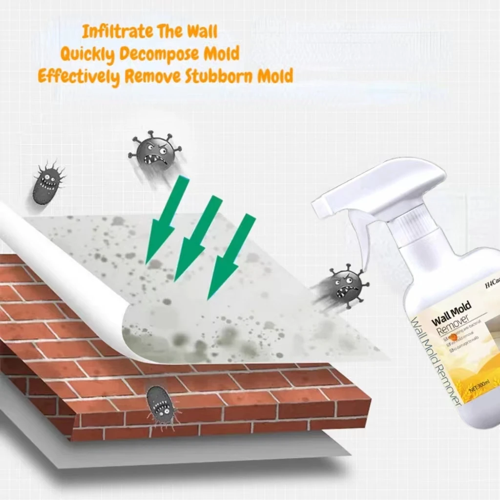 Wall Mold Remover Mildew Cleaning Spray Wall Toilet Washbasin Wardrobe Washing Machine Rubber Ring Decontamination and Mold Remo