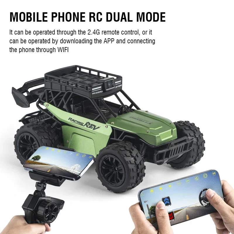 

Rc Car with Camera Kids Toy Remote Control Vdeio Call Vehicle Dual Mode High-Speed Off-Road Climbing Truck Children Gift