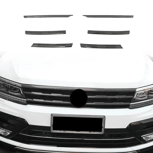 Für VW Tiguan MK2 2016-2021 Auto Frontschürze Mesh Center Grille Grill Moulding Streifen Abdeckung Trim Chrom Styling