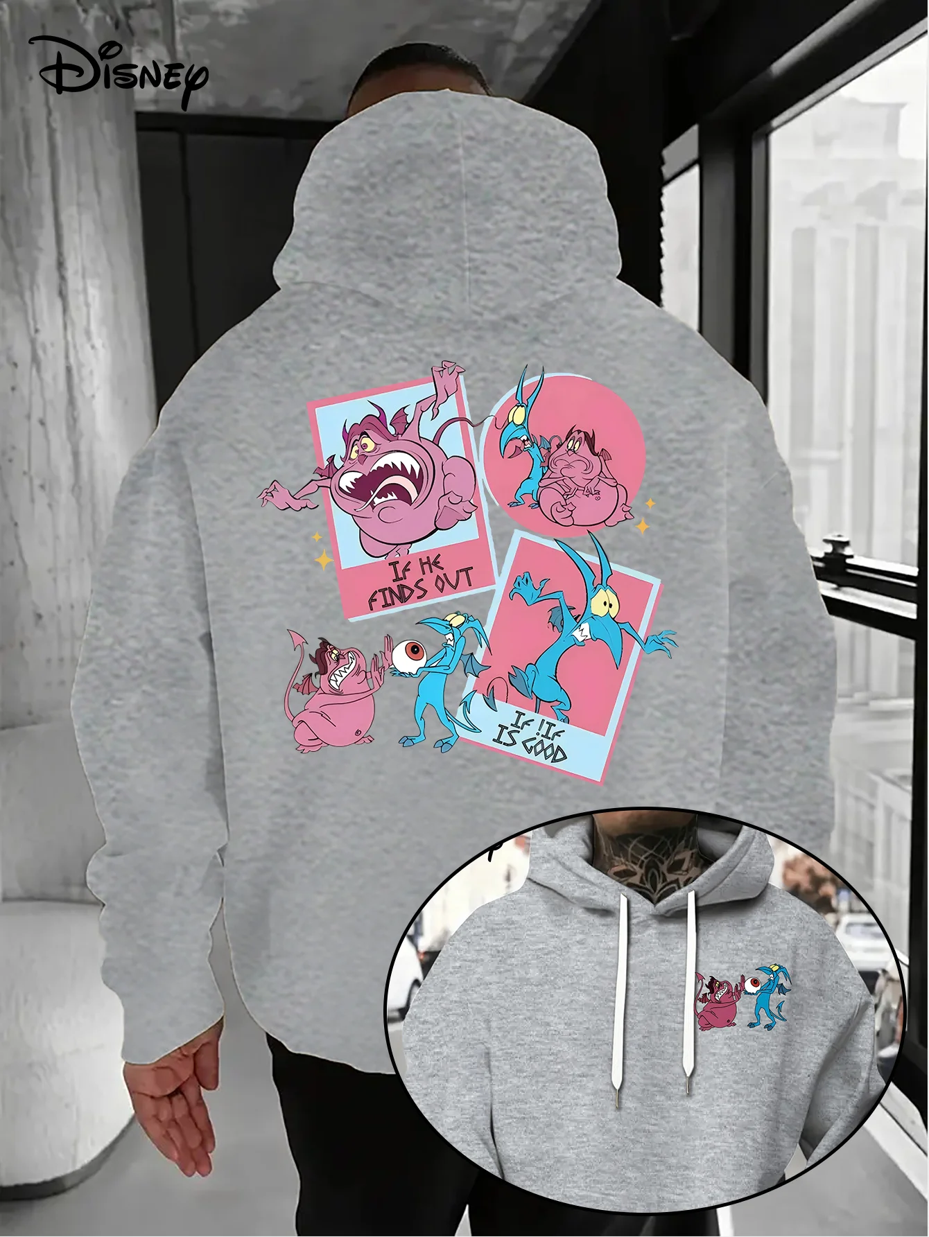 Sudadera con capucha Disney Strong Man para hombre y mujer, par de Hercules y jersey con estampado de dibujos animados étnicos, corte holgado