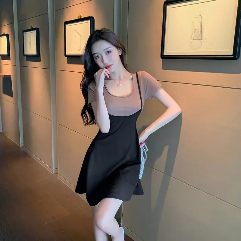 Sundress Female Dresses Soft Women's Dress Slip Casual Youth X New in G High Quality Luxury Curvy Elegant Chic Y2k Clothing Hot