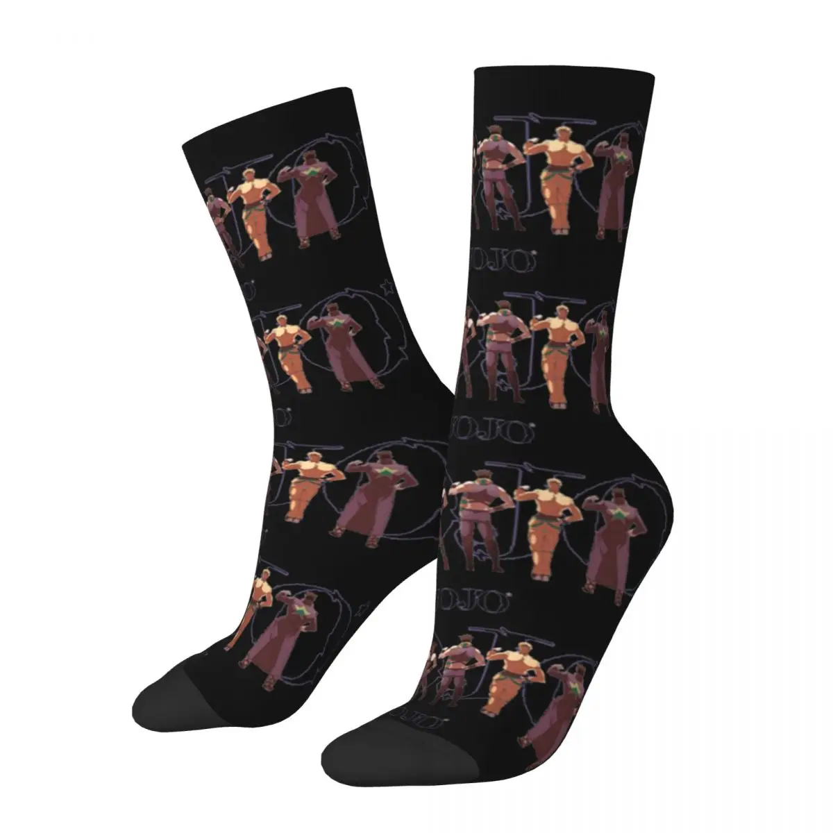 JoJo Bizarre Adventure Men's Socks Retro Harajuku Japan AnimeStreet Style Novelty Casual Crew Sock