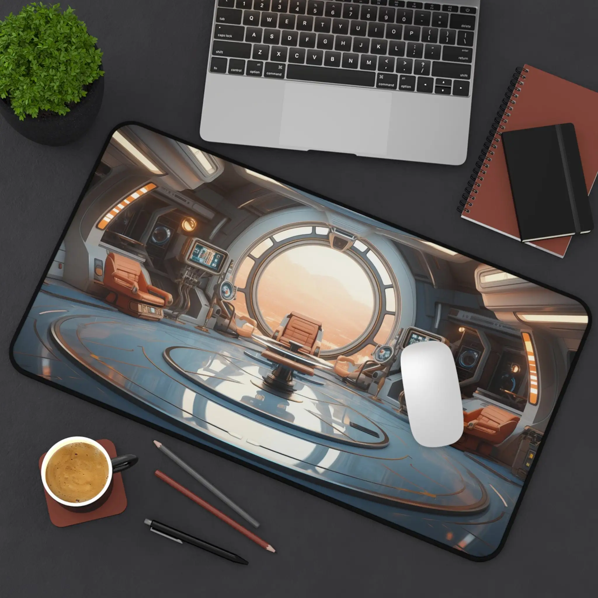 

Spaceship Pattern Desk Mat, Elegant Office Desktop Decoration, Non-Slip Waterproof Gaming Mouse Pad, Perfect Gift for Friends