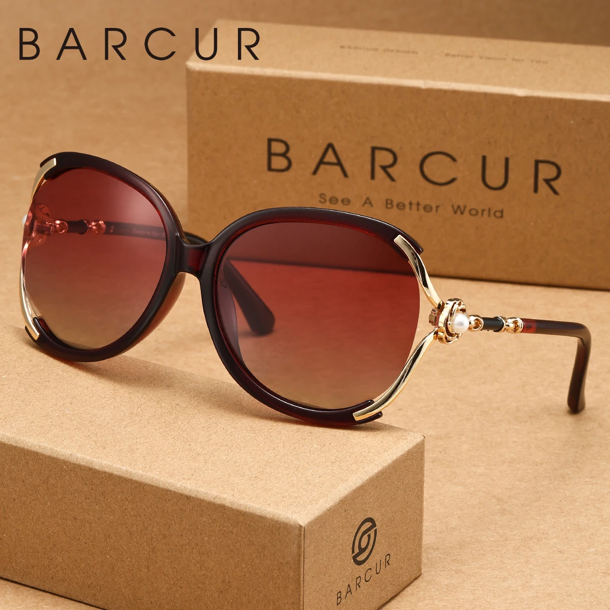 

BARCUR женские модные декоративные солнцезащитные очки в большой оправе из материала ПК, УФ-туристический туризм, отпуск, музыкальный фестиваль, мужские поляризационные очки