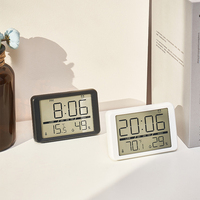 Mini Digital Alarm Clock Temperature Humidity Magnetic Sucked Table Clock LCD Display Tabletop Wall-hanging Electronic Clock