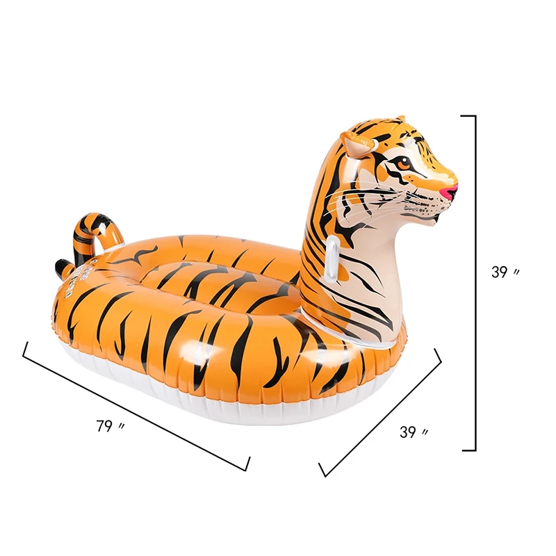 Aufblasbare Riesen Tiger Float Lounge Flöße Pool Float mit Durable Griffe Sommer Pool Party Outdoor Indoor Dekorationen für Erwachsene