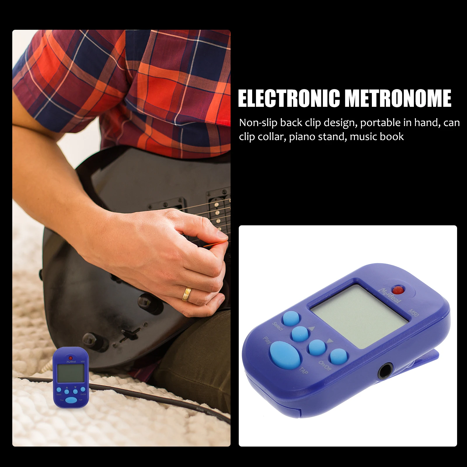 

Electronic Metronome Digital Tuner Guitar Mini Musical Instrument Tool Beginner Professional Durable Precise Practice