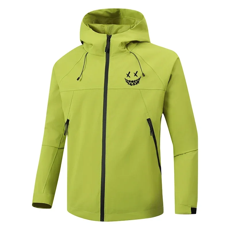 Neue lässige Sportjacke für Herren, Frühlings- und Herbstmode, Bergsteigen und Angeln, winddichte Windjacke mit Reißverschluss und Kapuze