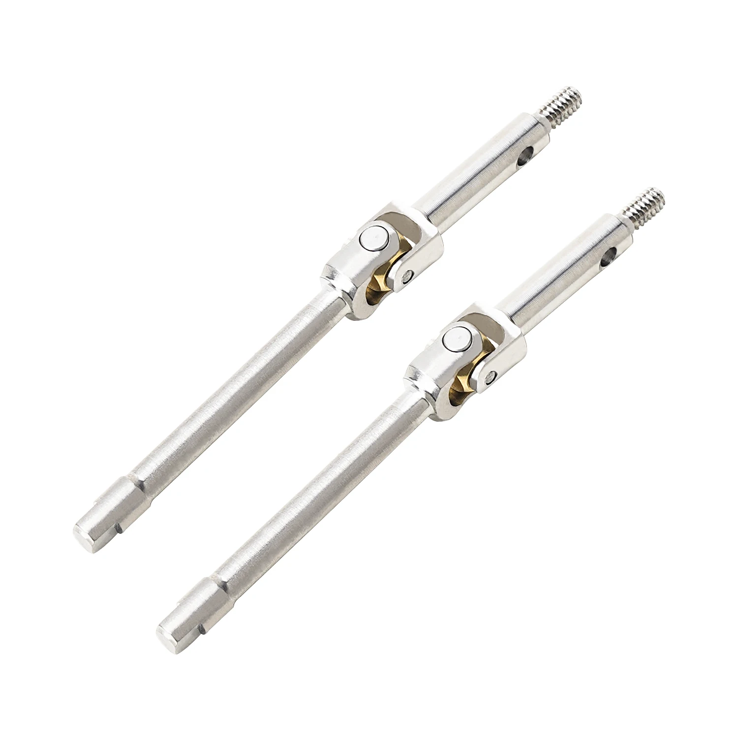 TCRC 2PCS High Steering Angle Universal Grade 5 Titanium U-Joint Axle Shafts +4MM Wide CVD for Axial SCX24 AX24 1/24 RC Car