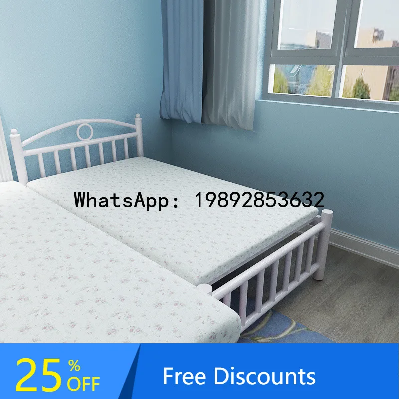 

Iron Art Baby Crib Baby Bed Small Extra Wide Bedside Bed Simple Modern Children's Bed with Guardrail