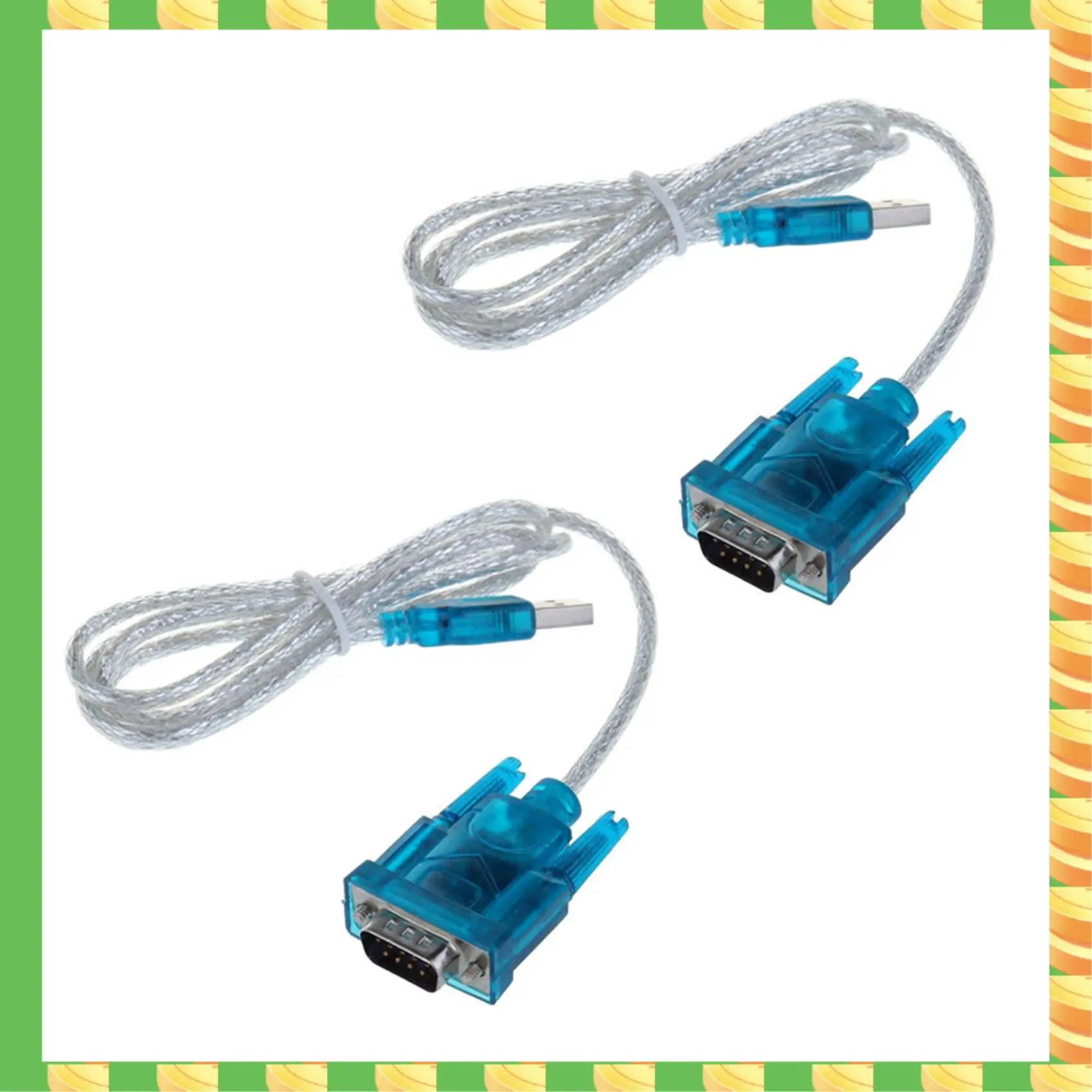 AB53 2X DB9 Computer Data Cable DB9 9 Pin VGA Female Cable USB To R232 Interface Data Cable