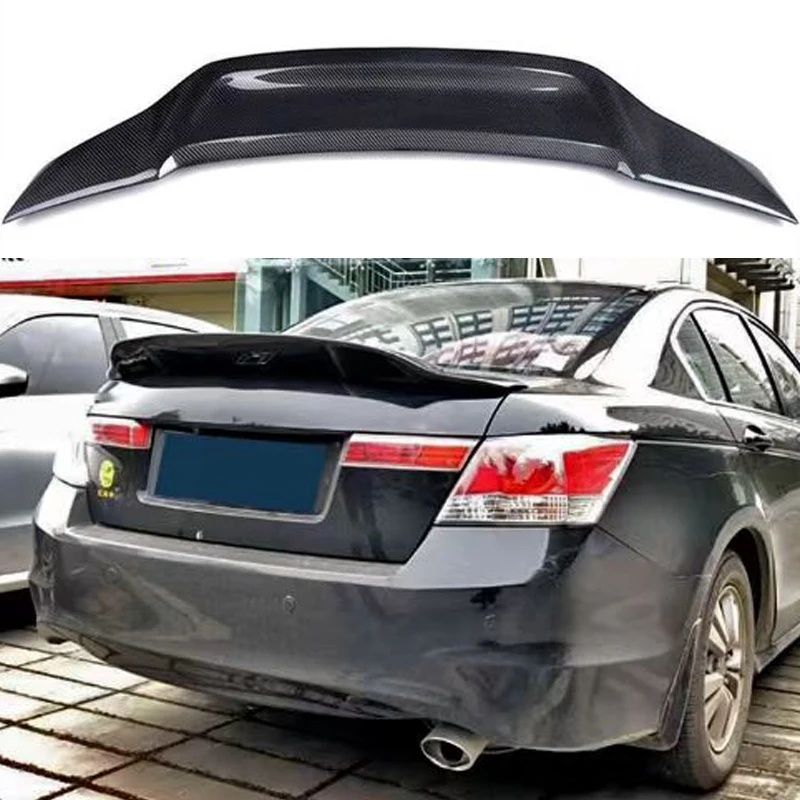 

For Honda 8th Generation Accord 2009-2013 Glass Fiber Material Bright Black Rear Spoiler Automotive Exterior Accessories