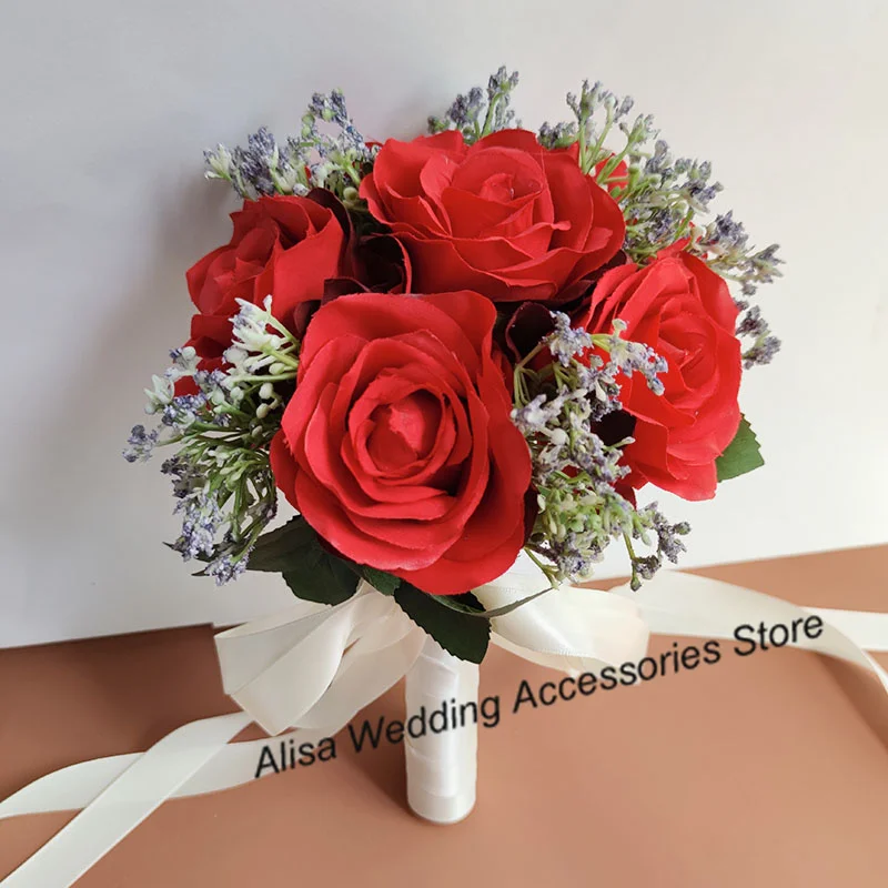 Bouquet de Mariage en Ivoire, Fleurs Artificielles, Rose de Demoiselle d\'Honneur, pouvez-vous psophile, Patients, Accessoires