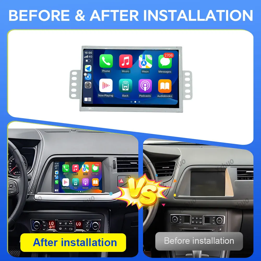 7 inch For Citroen C5 X7 III 2010-2016 GPS Navigation  Wireless  CarPlay WiFi Split Screen DSP Stereo Auto Tools Head Unit QLED
