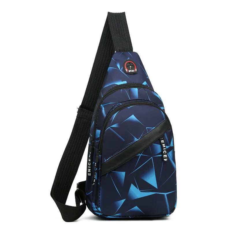 

Men Anti Theft Chest Bag Shoulder Bags Short Trip Messengers Bags Men's Leather Sling Pack USB Charging Crossbody Package School