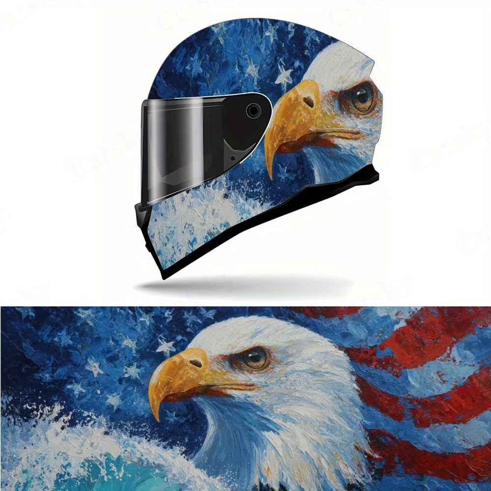 

Artistic cultural symbolic American eagle Full helmet Wrap Sticker Motorcycle helmet Racing graphic Decal Vinyl wrap helmet deca
