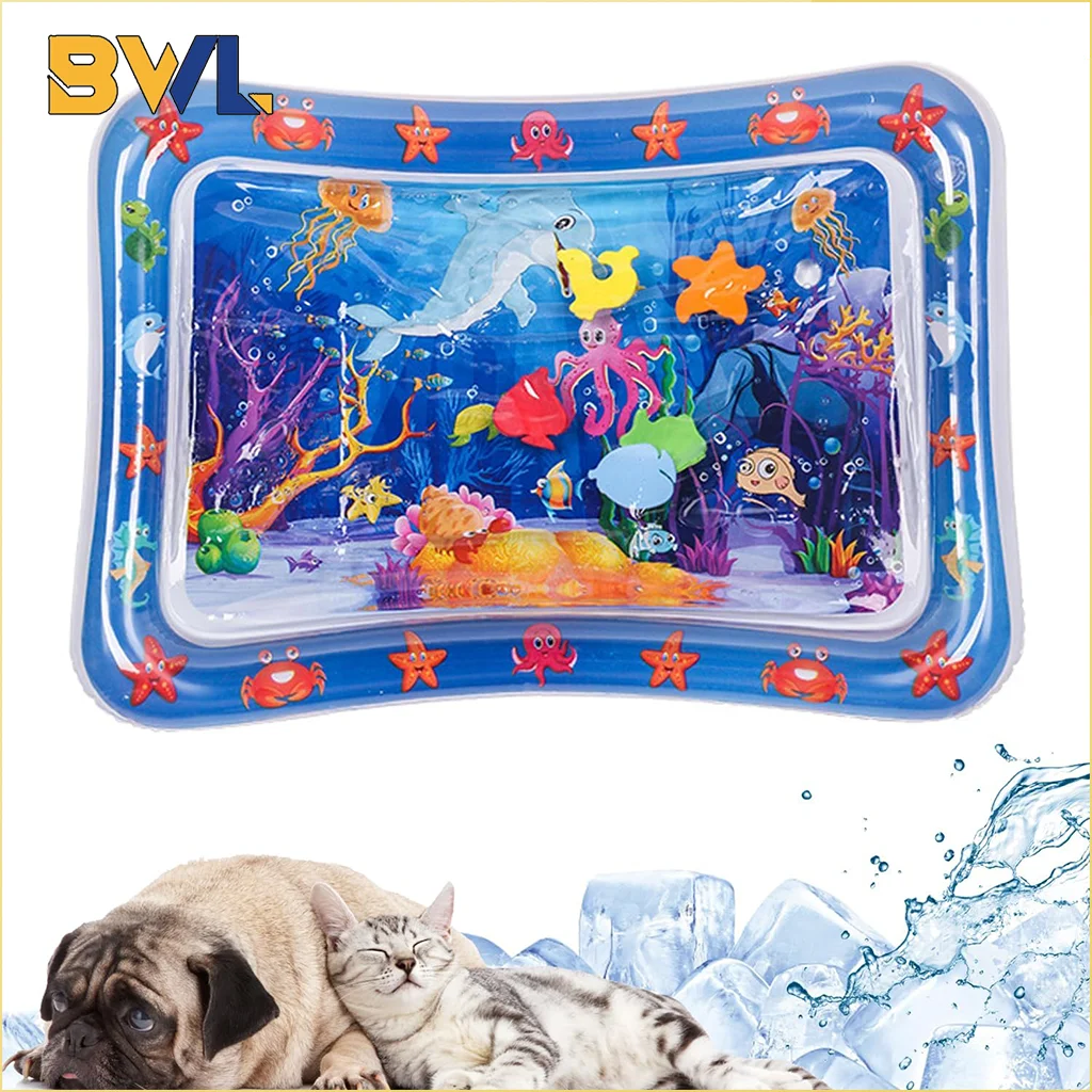 Pet Water Play Mat Cat Water Sensory Play Mat Baby Water Absorbent Play Mat Swimming Ring Crawling Mat Thickened Cat Toys