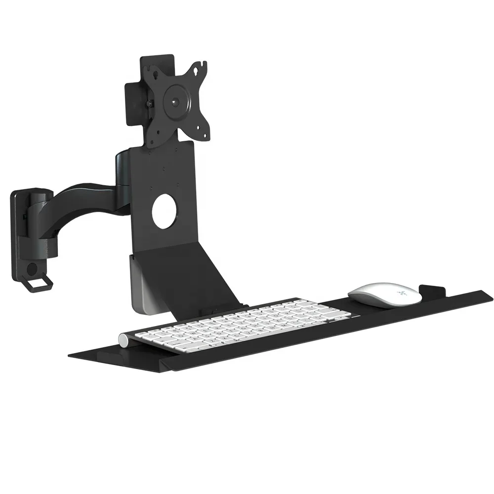 Factory Price Medical Aluminum Alloy Adjustable Arm Touch Screen Monitor Wall Mount Bracket for Hospital Workstation