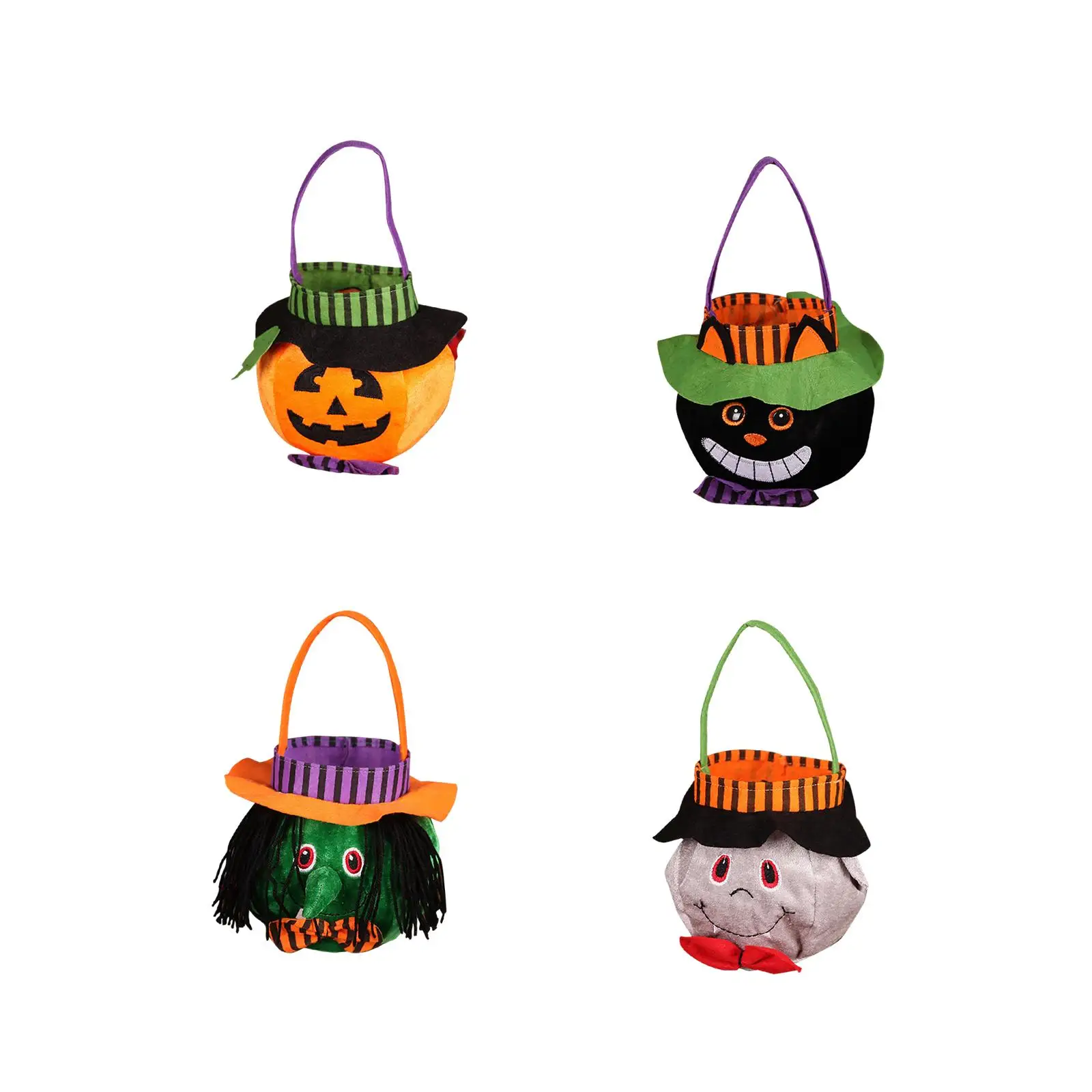 Halloween Gift Bags Decorative Multi-scenario Witch Cat Holiday Gift Candy Storage Basket for Decor Supplies Holiday Decoration