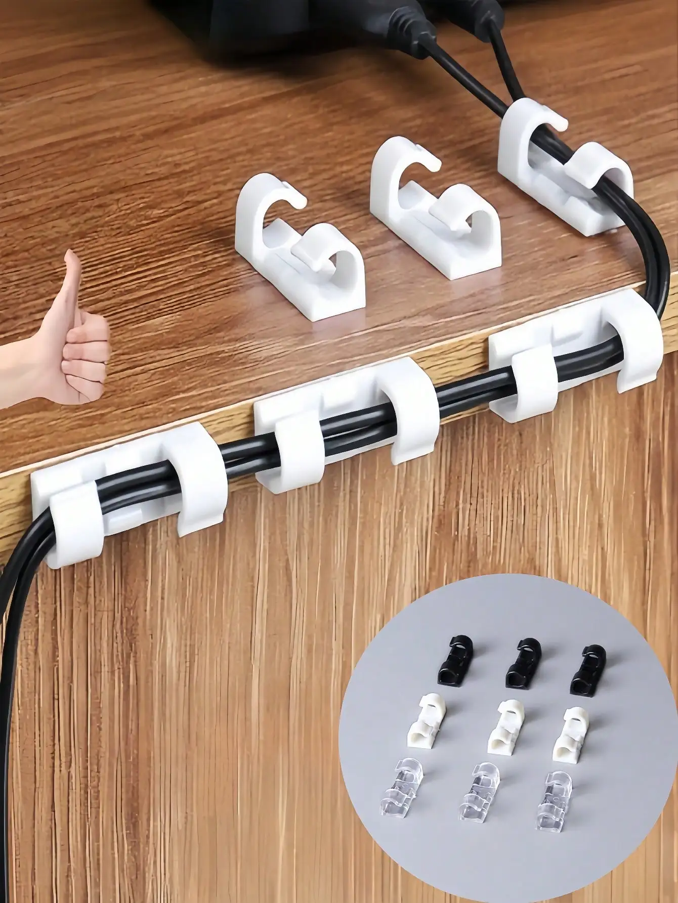 

1-40pcs ProWire Cable Management System - Adhesive Cable Clips, Convenient For Organizing And Managing Cables - Self-Adhesive Wi