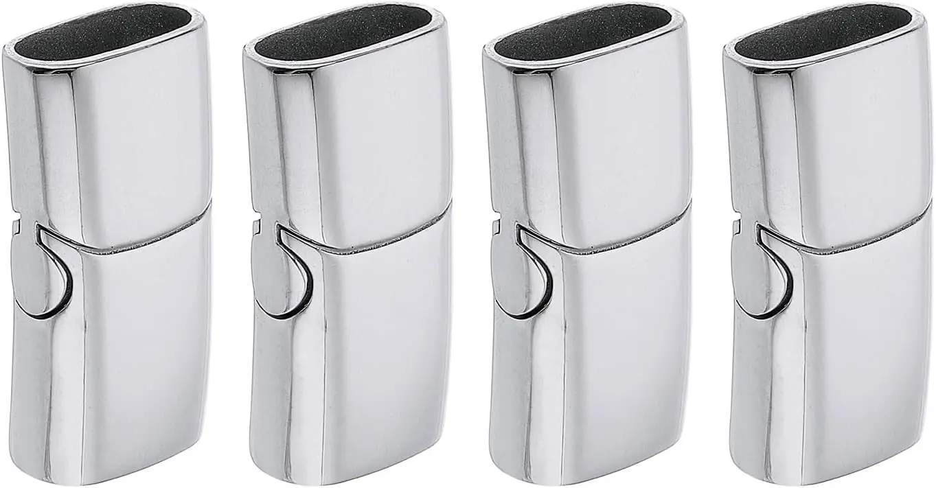 Stainless Steel Magnetic Clasps Hole 12*6mm 8*4mm 10*5mm For Leather Cord Bracelet Magnet Lace Buckle Diy Jewelry Making