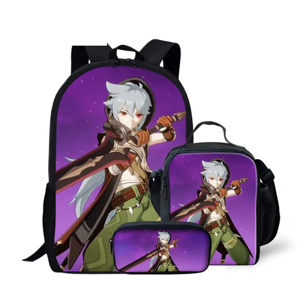 

Classic Creative Cartoon Funny Genshin Impact 3D Print 3pcs/Set pupil School Bags Laptop Daypack Backpack Lunch bag Pencil Case