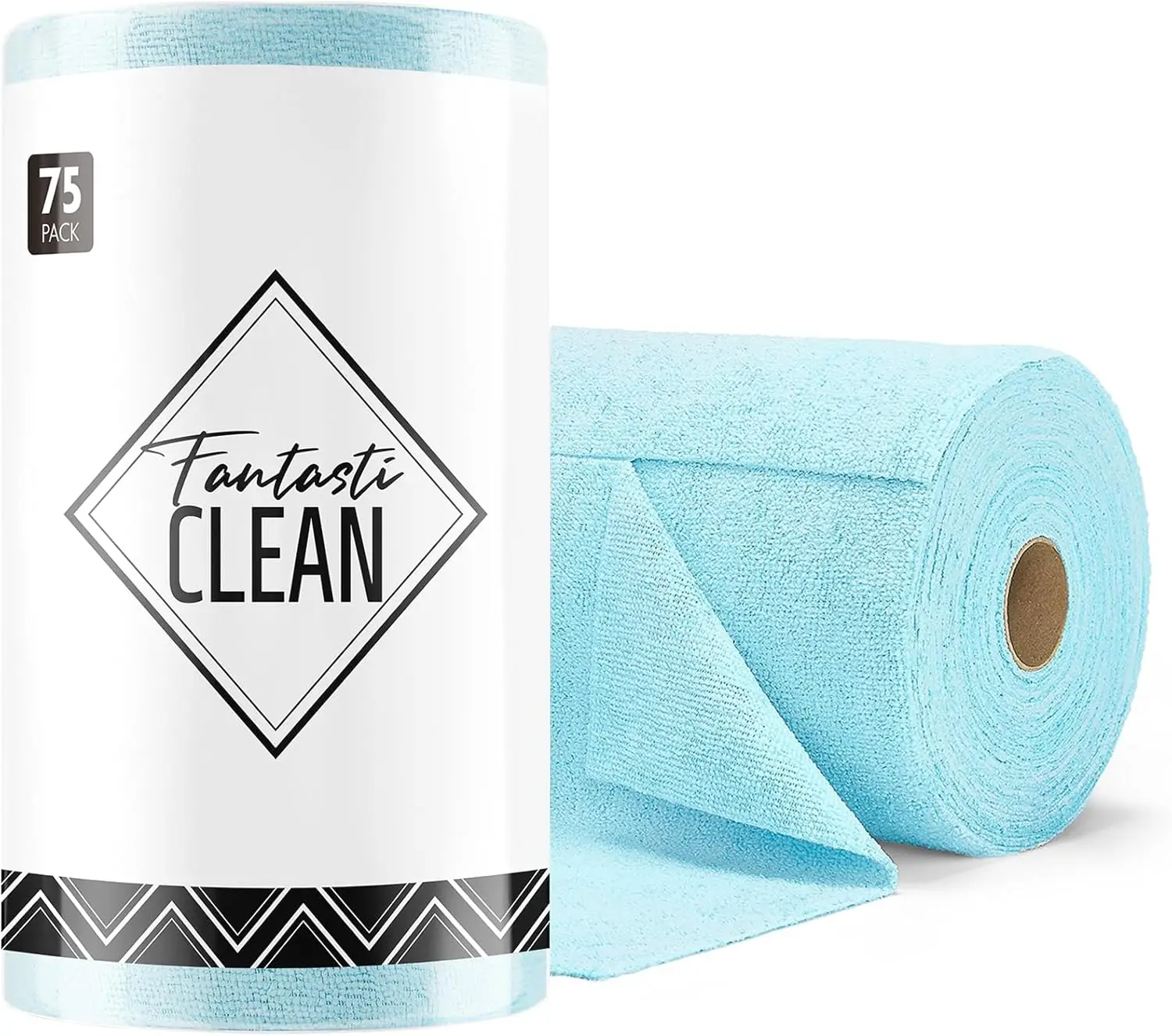 

Microfiber Cleaning Cloth Roll -75 Pack, Tear Away Microfiber Towels, 12' x 12', Reusable, Washable