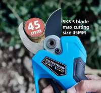 2026 45mm Electric Cordless Pruning Shears Branch Scissor Cutter Pruner With 2 Batteries