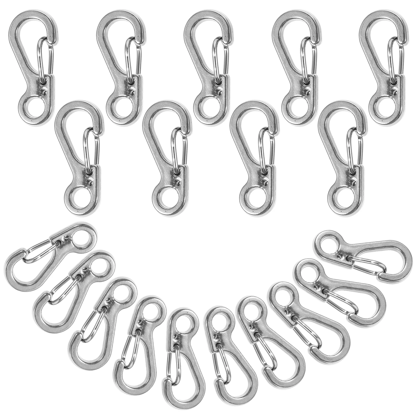 

20 Pcs Carabiner Clips Zinc Alloy Key Chain Accessories Spring Climbing Carabiner Clasp Design Jewelry Making Small Clips