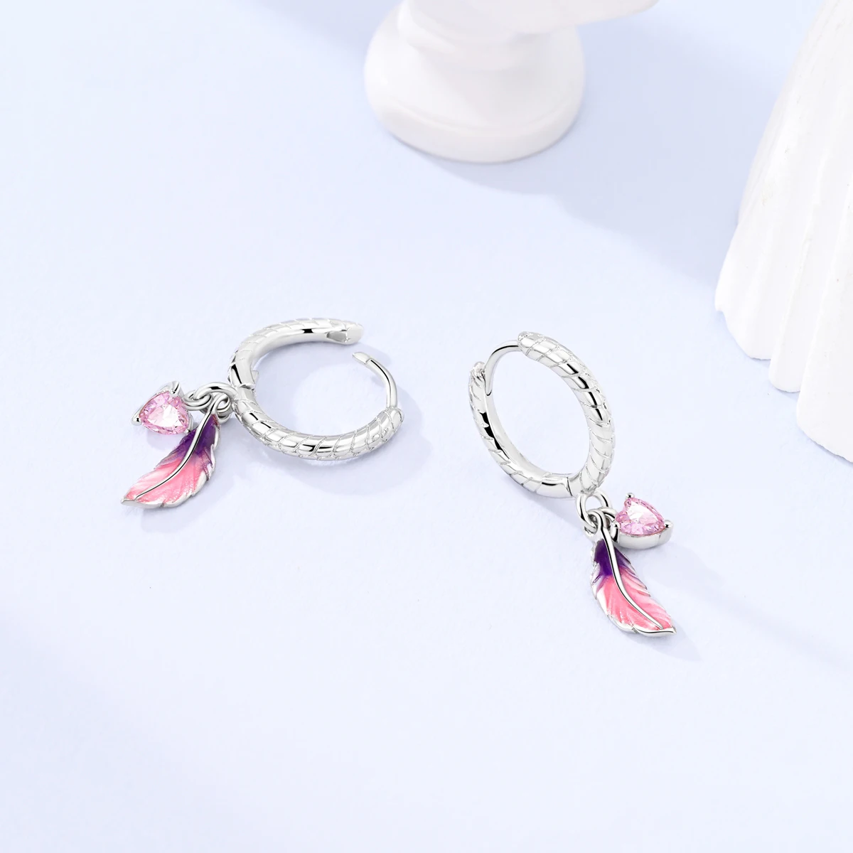 Silver Plated Hoop Earrings For Woman Pendientes Zircon Star Eardrop Original Earring Fashion Jewelry Gift
