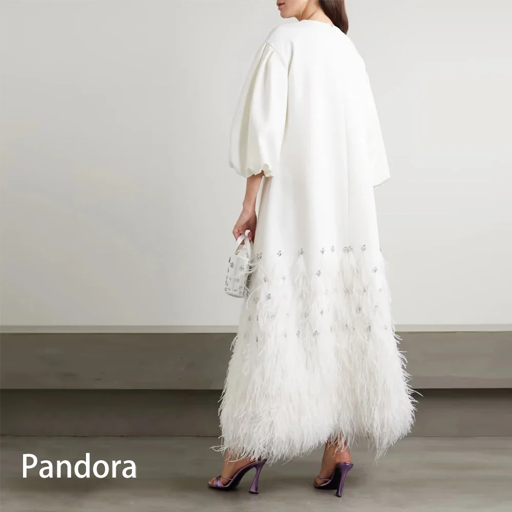 Pandora Exquisite A-line O-neck formal evening dress half ankle-length Arabian women\'s ball dress wedding banquet formal dress