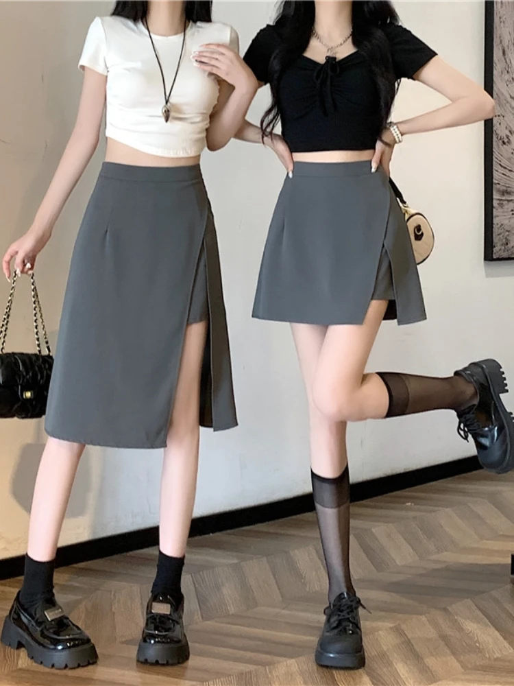 

High Waist A-Line Skirt for Best Friends plus Size Korean Style Commute Polka Dot Print Casual Female Clothing
