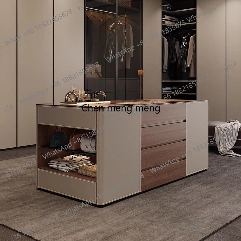 

Italian light luxury cloakroom mid-island cabinet storage cabinet double-sided locker high-end