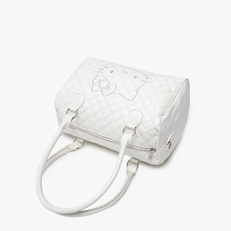 กระเป๋าถือคาวาอิ เฮลโล คิตตี้ สำหรับเด็กผู้หญิง น่ารัก ปักลาย หนังนิ่ม สะพายไหล่ข้างเดียว ความจุเยอะ เหมาะสำหรับการเดินทางและออกนอกบ้าน